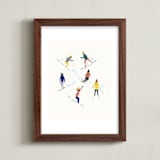 "Ski people" - Art Print in Candy by Anee Shah - Framed