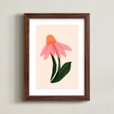 "Coneflower Collage" - Art Print in Melon by Carrie Moradi - Framed