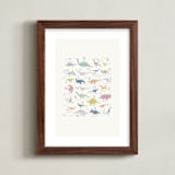 "Alphabet Dinos" - Art Print in Cretaceous by Teju Reval - Framed