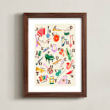 "Musical Alphabet" - Art Print in Retro Rainbow by DorothyDear Creations - Framed