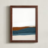 "Fall Seascape" - Art Print in brown by Caryn Owen - Framed