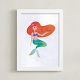 "Under The Sea With Ariel from Disney's The Little Mermaid" - Personalized Art Print in Starfish by Lori Wemple - Framed