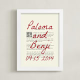 "Books & Lovers" - Custom Print in Red Ink by Helena Vitto - Framed