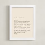 "The Letter" - Custom Print in Lime by Helena Vitto - Framed