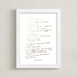 "Your Text: Custom Foil Print" - Custom Foil Print in Gold by Minted - Framed