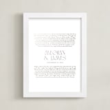 "Our Vows: Custom Foil Print" - Custom Foil Print in Silver by Minted - Framed