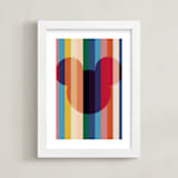 "Bright Stripes" - Art Print in Rainbow by Baumbirdy - Framed