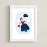 "Mary Poppins Flies" - Art Print in Sky by Itsy Belle Studio - Framed