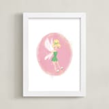 "Tink Flies" - Art Print in Blush by Itsy Belle Studio - Framed