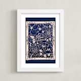 "Art Nouveau Alice" - Art Print in Navy by Stefanie Lane - Framed
