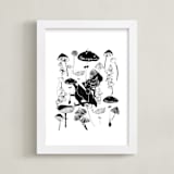 "The Mushroom Fall" - Art Print in Truffle by Deborah Velasquez - Framed