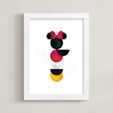 "Disney Minimalist Minnie Mouse" - Art Print in Coal by Anna Joseph - Framed