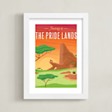 "Journey to the Disney's Pride Lands" - Art Print in sunset by Erica Krystek - Framed