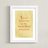 "Disney's Belle Adventure Quote" - Art Print in Golden by Leah Bisch - Framed