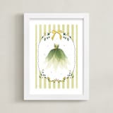 "Disney Princess Tiana Dress-Up" - Art Print in Green by Kamala Nahas - Framed
