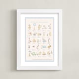 "Disney Winnie The Pooh alphabet" - Art Print in Baby Blue by Sabrin Deirani - Framed
