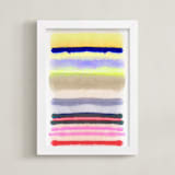 "Behind The Veil" - Art Print in Hot Yellow by HAPI ART - Framed