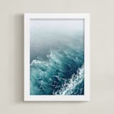 "Marbled Wake" - Art Print in Ocean Blue by studio SYLVO - Framed