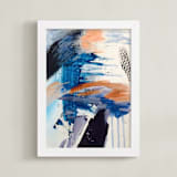 "not again" - Art Print in blues by Lauren Packard - Framed