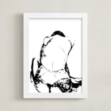 "quiet contemplation" - Art Print in charcoal by Carol Fazio - Framed