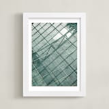 "Weaves of shadows III" - Art Print in Teal Green by Van Tsao - Framed