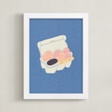 "Half Dozen Eggs" - Art Print in Navy by Elliot Stokes - Framed