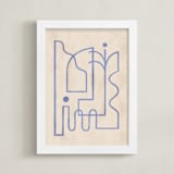 "Through My Window II" - Art Print in soft blue by Pati Cascino - Framed