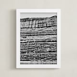 "Natural Abstract" - Art Print in Black, White, Grey by Tai - Framed