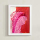 "Garden Lush" - Art Print in pink orange by Nell Waters Bernegger - Framed