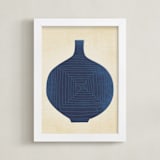 "Vase Study in Blue" - Art Print in Midnight Blue by Jayne Alfieri - Framed