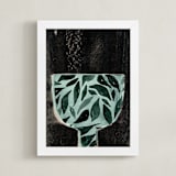 "Farmhouse_bowl_1" - Art Print in green bowl by Bethania Lima - Framed