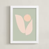 "Flower" - Art Print in Seafoam by Beth Vassalo - Framed