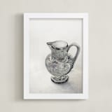 "Blue Pitcher" - Art Print in Nantucket Blue by Karen Kaul - Framed