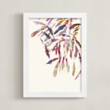 "Painted Foliage" - Art Print in pink foliage by Bethania Lima - Framed