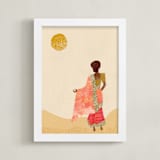 "Radhaben and the Gold Coins" - Art Print in Desert by Kamala Nahas - Framed