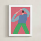 "Stretch 3" - Art Print in Denim by Elliot Stokes - Framed