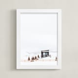 "High Country Home" - Art Print in Snow by Jamie Lollback - Framed