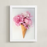 "Sweet Summer" - Art Print in Pink Peony by Erin Beutel - Framed