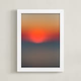 "The Sun Also Sets" - Art Print in Sunset Orange by Helen Makadia - Framed
