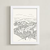 "Rye Town" - Art Print in Barley Beige by Adelyn T. - Framed