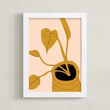 "My Heart Grows" - Art Print in Mustard by Alicia Schultz - Framed