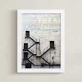 "Stage Door" - Art Print in Soft Blue by Baumbirdy - Framed