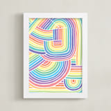 "A Long Ray Around II" - Art Print in Pastel Rainbow by raven erebus - Framed