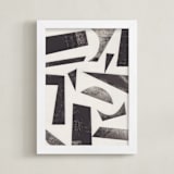 "Paper Geometry I " - Art Print in Charcoal Grey by Alisa Galitsyna - Framed