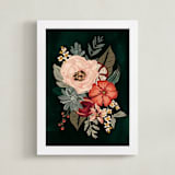 "Mixed Botanicals II" - Art Print in Green by Susan Moyal - Framed