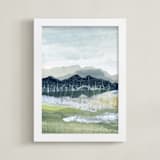 "Sapphire Ridge 1" - Art Print in Deep Blue by Lara Eckerman - Framed