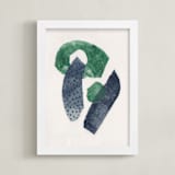 "Earth & Sky I" - Art Print in Navy Blue by Alisa Galitsyna - Framed