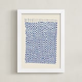 "Checkerboard Weaving" - Art Print in Midnight Blue by Jayne Alfieri - Framed