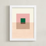 "Neutral Shades" - Art Print in Peach by Baumbirdy - Framed