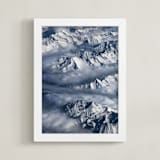 "Giants From Above" - Art Print in Frost Blue by Alice Carmen - Framed
